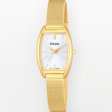 Pulsar Womens Analog Stainless Watch - Gold Mesh Bracelet - Pearl Dial - PRS660X