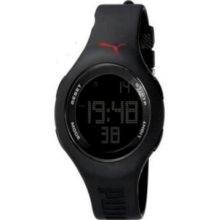 Puma Loop Unisex Digital Watch With Lcd Dial Digital Display And Black Plastic Or Pu Strap Pu910801005