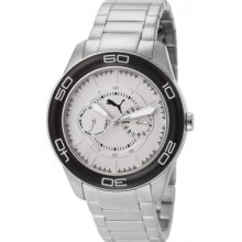 Puma Pu102982001 Tube Multifunction Silver Black Watch