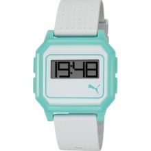 Puma Pu910951008 Flat Screen White Blue Watch