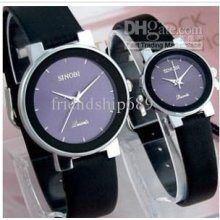 Purple Dail 2pcs /lot Lover Watches Unisex Quartz Watch Lady Women's