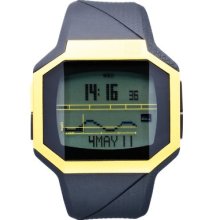 Quiksilver Men's Addictiv Yellow Digital Surf Watch M128trbky With Polyurethane Strap