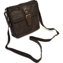 R & R Collections Half-Flap Crossbody BROWN - R & R Collections Leather Handbags