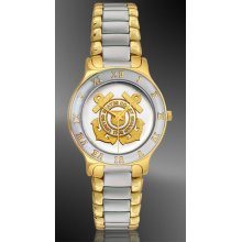 R323-QCG2-2 US Coast Guard Mens Bracelet Medallion Watch Mens Two-Tone