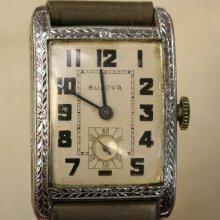 Rare 1930's Art Deco Men's Bulova Wristwatch