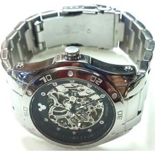 Rare Disney Mickey Mouse 47mm Ss Skeleton Automatic Armitron Watch Tv2807sv