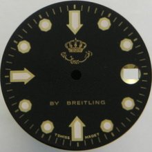 Rare Original Vintage Breitling King Hussein Black Watch Dial Eta 555 415