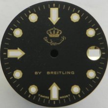 Rare Original Vintage Breitling King Hussein Black Watch Dial Fhf 965 313