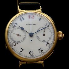 Rare Original Vintage Longines Monopusher 18k Solid Gold 10's Men's