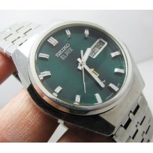 Rare Seiko Elnix Electronic 0703-7100 Green Dial Kanji Gents Hacks.