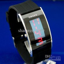 Red Led Light Date Digital Mens Sport Wrist Watch Gift Ohsen Water R