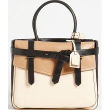 Reed Krakoff 'Boxer I' Tricolor Leather Satchel Natural/ Black