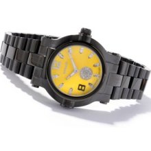 Renato Men's Diamond Beast Swiss Quartz Stainless Steel Bracelet Watch YELLOW