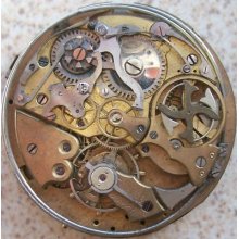 Repeater Pocket Watch Movement & Enamel Dial 48 Mm. To Restore