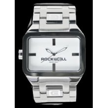 Rockwell Watch Dt101 The Duel Time Wristwatch White Dial Silver Band