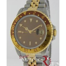 Rolex 2-tone Gmt-master Ii 16753 Circa 1993 - Brown Dial - Jubilee Bracelet