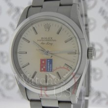 Rolex Air-king Domino's Logo 14000 White Dial Stainless Steel Oyster Bracelet