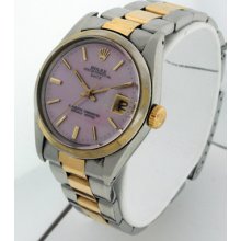 Rolex Date 34mm 18k Yellow Gold And Stainless Steel Automatic With Date Watch.