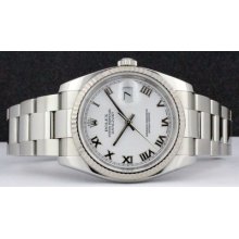 Rolex Datejust 116234 - White Roman Dial - 100% Authentic Rolex - Warranty, Box