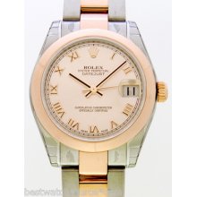 Rolex Datejust 31mm Steel And Rose Gold Pink Roman Dial 178241 Pro Ret: $9,350