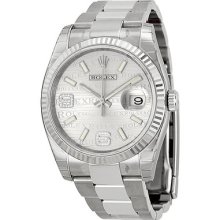 Rolex Datejust Automatic Silver Wave Jubilee Diamond Dial Stainless Steel Unisex