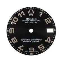 Rolex Datejust Factory Midsize Concentric Dial, Black, White Gold Arabic