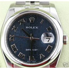 Rolex Datejust Mens Watch 116200 Steel 2012 Inside Bezel Engraving Box Papers