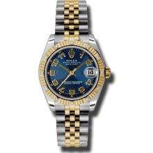 Rolex Datejust Mid-Size Steel 178313 LCAJ Womens Watch