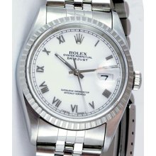 Rolex Datejust White Roman 36mm 16220 Watchchest