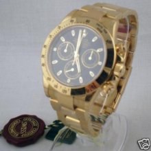 Rolex Daytona 18kt Yellow Gold Black Dial Watch