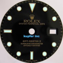 Rolex Factory Mens Black & Gold Hours Gmt Master 2 Dial