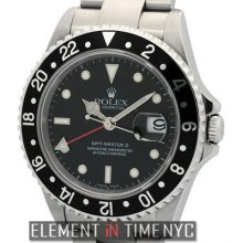 Rolex Gmt-master Ii Stainless Steel Black Dial 40mm 16710 F Serial B+p