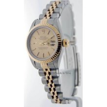 Rolex Ladies Datejust 69173 X 18k Gold & Steel Box & Papers Jewels In Time