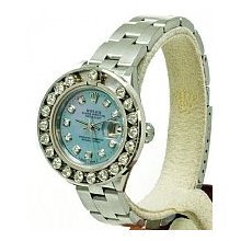 Rolex Ladies Oyster Bracelet, Blue MOP Dial Datejust Watch - Pre-Owned