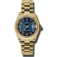 Rolex Lady Yellow Gold President 31mm 178248 BLCAP