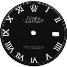 Rolex Mens Datejust Black Color Roman Numeral Dial