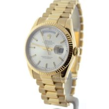 Rolex Mens Day Date 118238 D 18k Yellow Gold Watch Jewels In Time