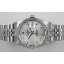 Rolex Oyster Perpetual Datejust - Factory Diamond-set Silver Dial (1990)