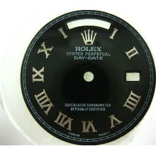 Rolex President Day Date Quick Set Shiny Black Roman Dial Fits All 1978 Up