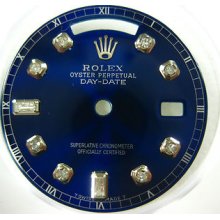 Rolex President Day Date Shiny Blue Diamond Dial Bagget Quickset 8+2 18038