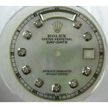 Rolex President Day Date Quick Set White Pearl Mop Dial 18038 18238 Fits 1978 Up