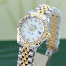 Rolex ss/18k ladys datejust diamond ref 179313