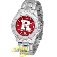 Rutgers Scarlet Knights Competitor AnoChrome Men's Watch with Nylon/Leather Band