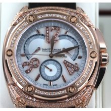 Saint Honore Haussman Magnum Chronograph Collection With Diamonds/rose Gold Tone