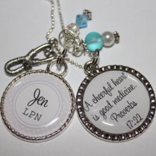 Sale - Buy 1 Get 1 Free - - Nurse Jewelry, LPN, RN, Badge Reel or necklace or key chain, nurse graduate gift, medical gift