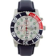 Sartego SPC61-L Ocean Master Diver Chronograph Silver Tone Dial Strap