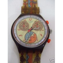 Sco100 Swatch - 94 Chronograph Dancing Feathers Indiana