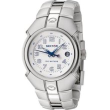 Sector 195 Series White Dial Blue Accented Aluminum Womens Watch 3253195145