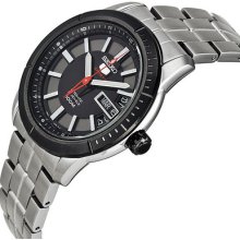 Seiko 5 Black Dial Stainless Steel Black Rubber Mens Watch Srp341k2