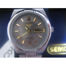 Seiko 5 Lady's Watch Automatic 21 Jewels Stainless S Original Edition Grey